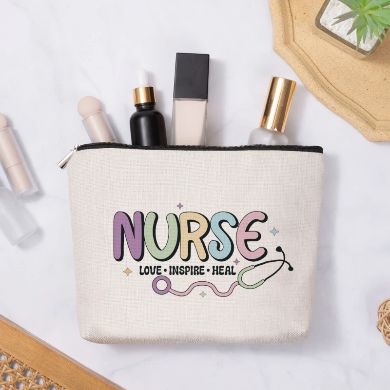 Vielseitige Aufbewahrungs-Make-up-Tasche mit inspirierenden Buchstaben, Kosmetiktaschen, geeignet für die Organisation von und