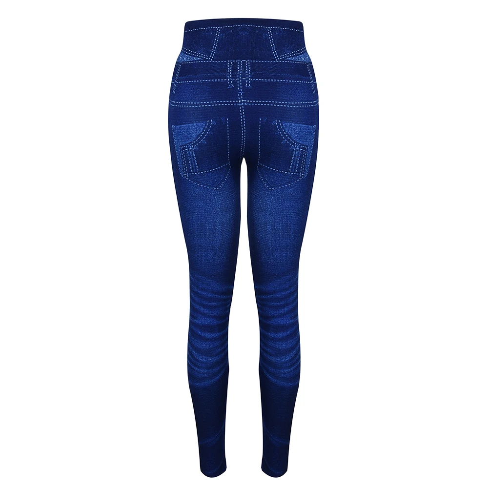 M XXL فو الدنيم طماق النساء ملابس الصيف عالية الخصر الجينز المتضخم أساسيات السراويل الإناث عادية سليم بنطلون #4