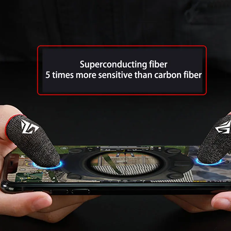 New【1Pair Gaming Finger Sleeve Breathable Fingertips For PUBG Mobile Games】