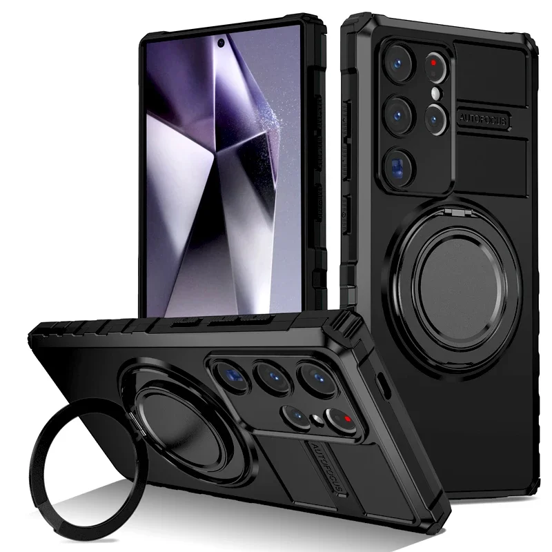 For Samsung Galaxy S26 Edge S25 S24 S23 S22 Ultra Plus FE Armor Case Magnetic Wireless Charge Rotate Holder Anti-Drop Cover view 6