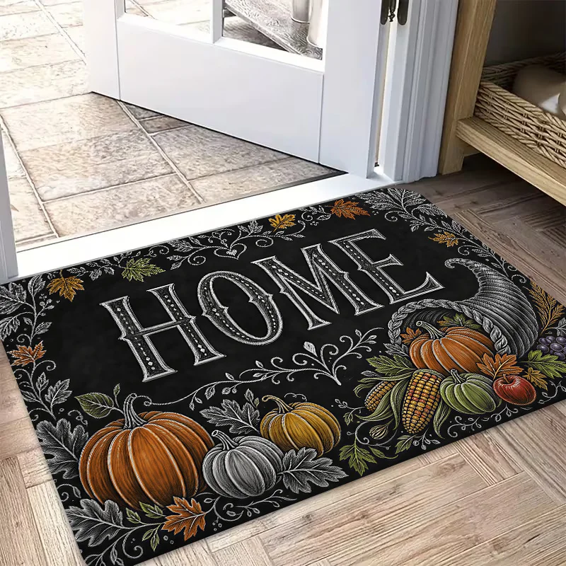 Mid Century Palm Leaf Geometric Block Non Slip Doormat Boho Retro Tropical Front Entrance Rug Indoor Outdoor Home Floor Decor
