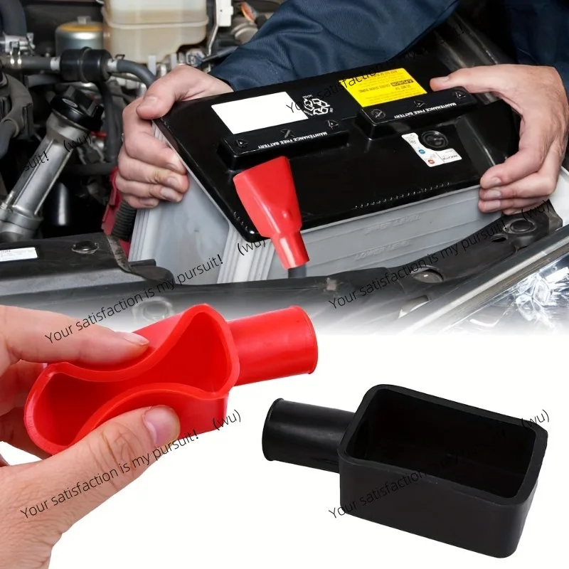 1Pair Car Battery Terminal Cover, Soft Rubber Vehicle Insulating Battery Protector, Automotive Stud Connector Top Post Cap