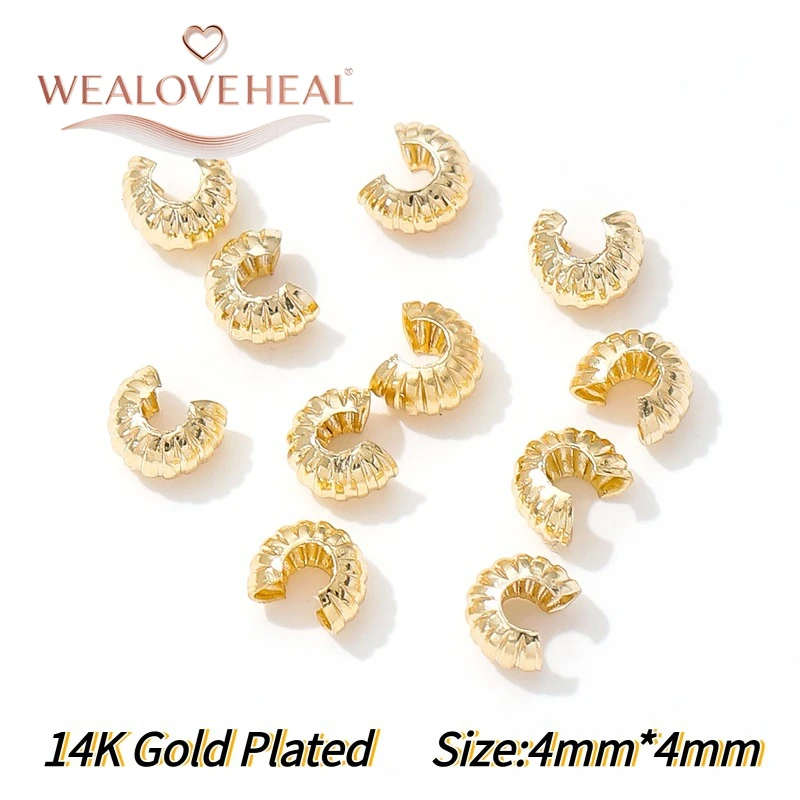 50/100 Stück 18K vergoldete Messing-C-Form-Klemmverschlüsse 3/4/5mm Halbmond-Klemmperlen Stopper DIY Schmuckherstellung Zubehör – Detail 30