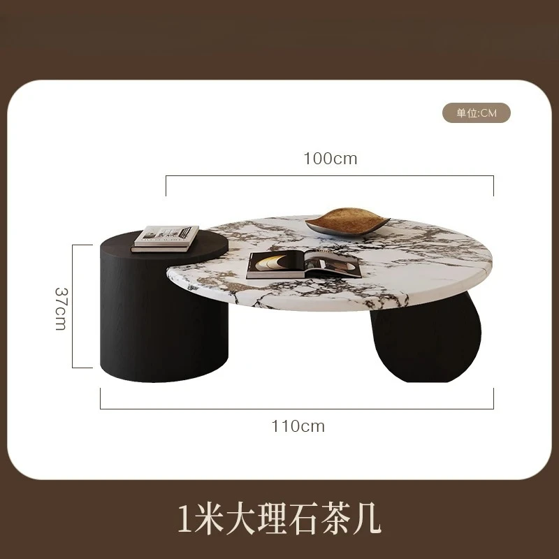 Table ronde italienne moderne de luxe pour petit espace, meubles résistants à la chaleur et aux rayures, rétro français Calacatta