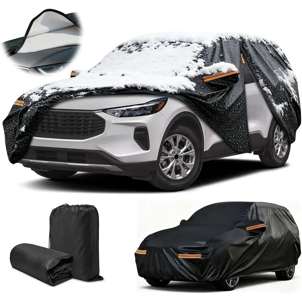 

Custom-Fit Ford Escape Snow & Sun Car Cover for 2001-2025 Models with Zipper, Reflective Strips & Mirror Pockets