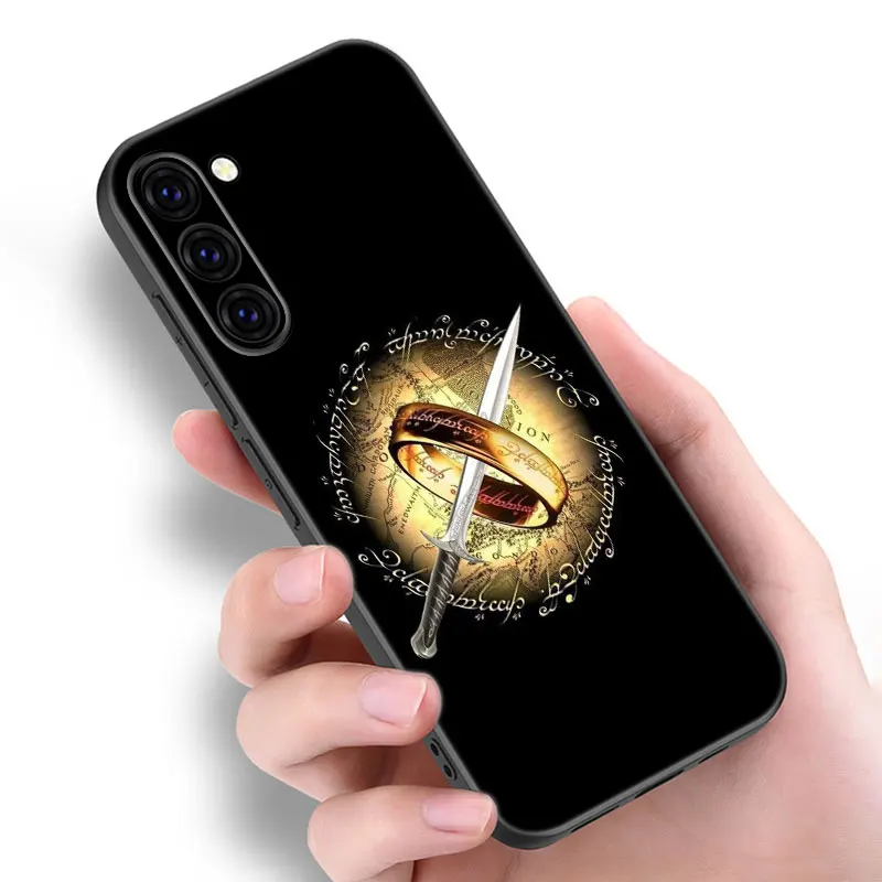 The L-Lord of the R-Rings Black Silicone Phone Case For Samsung Galaxy S20 S23 FE S21 S22 S24 Ultra S10 Lite S8 S9 Plus S7 Edge