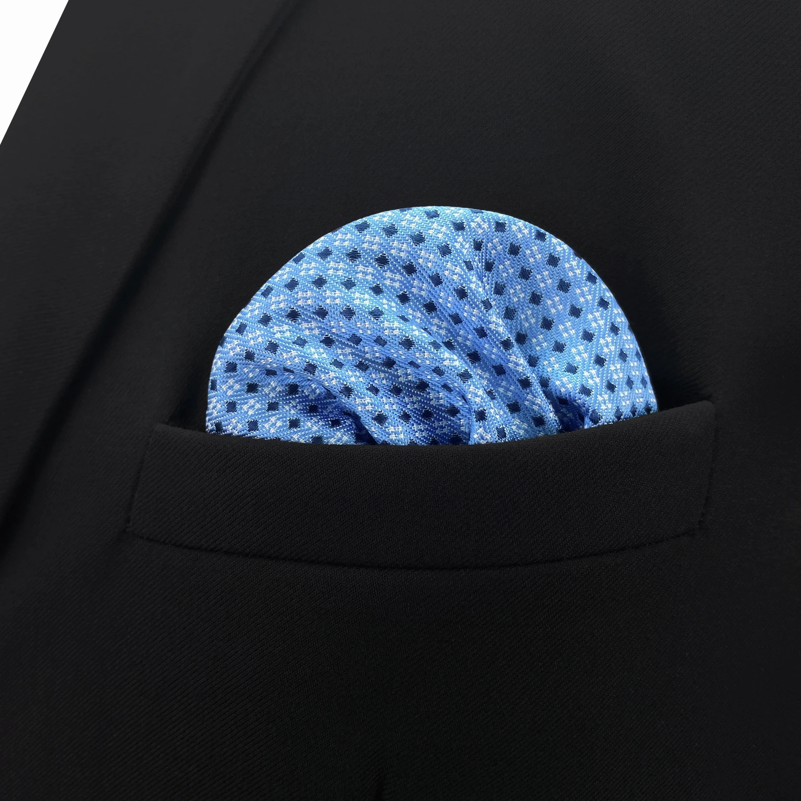 Ensemble de cravates de la présidence pour hommes, nœuds classiques pour hommes, Hanky pré-noué, extra long, bleu clair, pois, mariage, taille 63 \