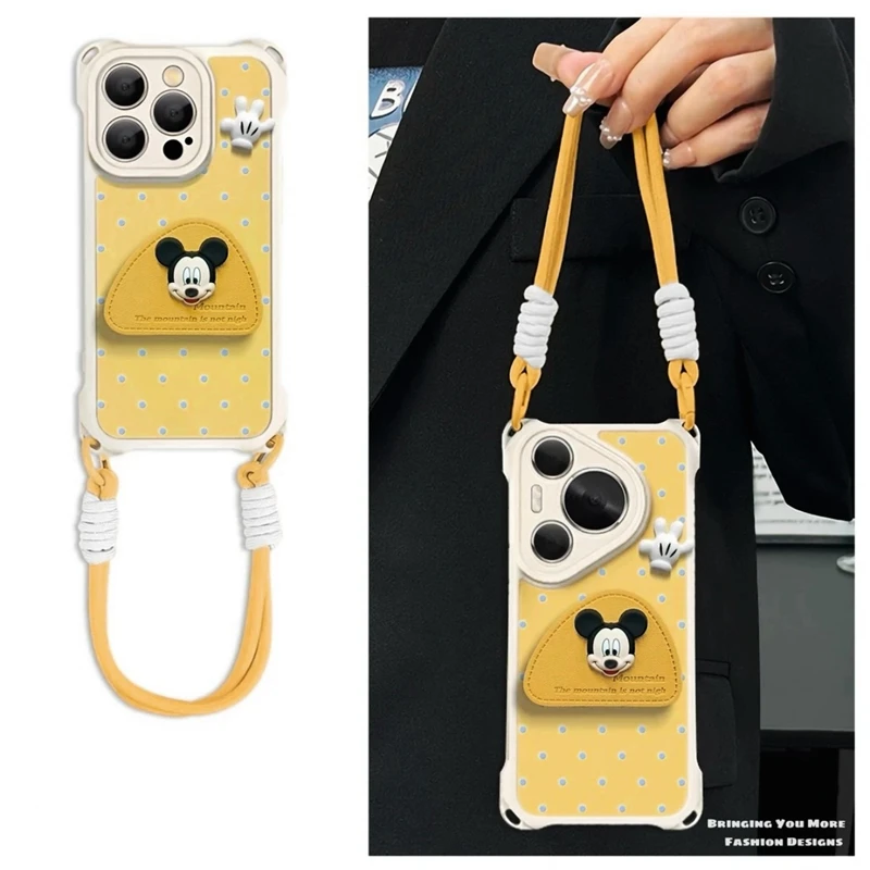 Силиконовый чехол для телефона с подставкой и ремешком в горошек для iPhone 17, 16, 15, 14, 13, 12, 11 Pro Max XR XS Max 7, 8 Plus