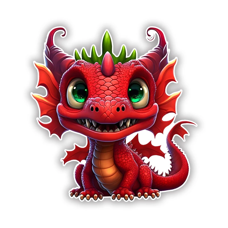DK366# Cute Cartoon Little Fire Dragon Car Bumper Window Stickers For Car Truck Van Fashion Decals Vinyl Material Stickers