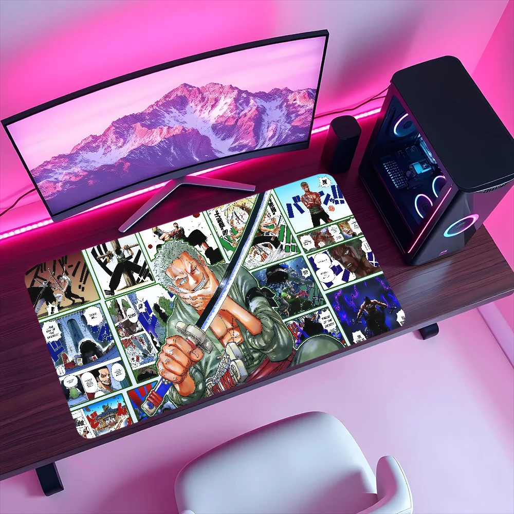 anime O-One P-Piece R-Roronoa Zoro Mouse Pad Large Non-slip Lockedge Desktop Computer Desk Mat Keyboard MousePad Office Student