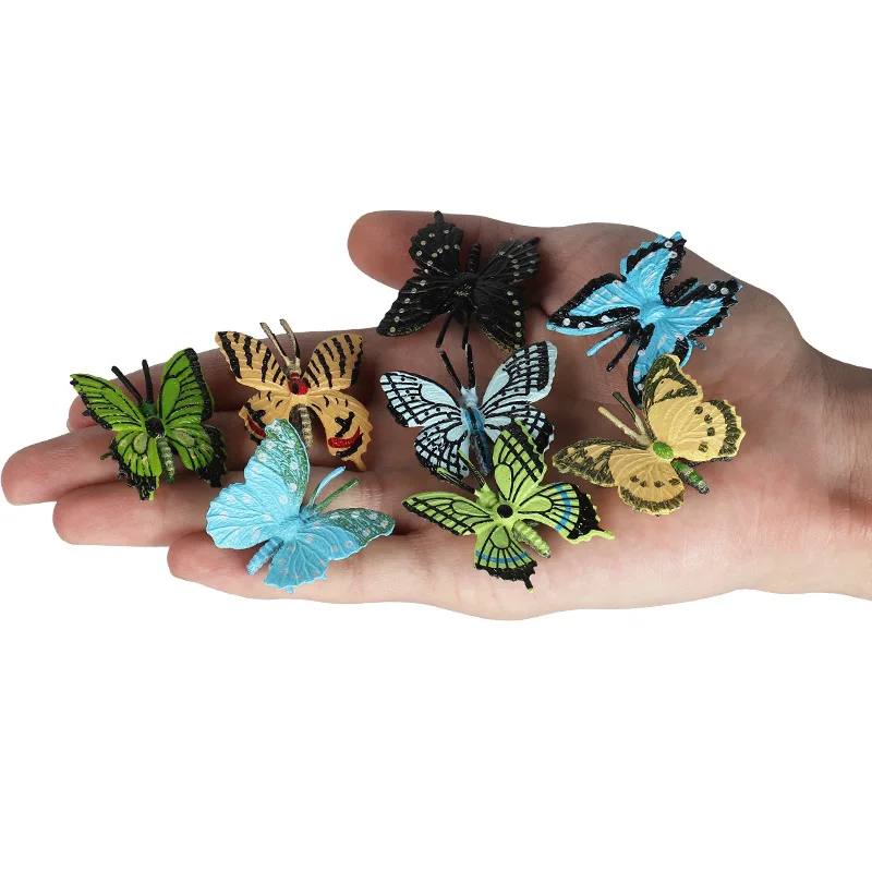 プラスチック製のシミュレートされた蝶のアクションフィギュア,昆虫モデル,教育玩具,ギフト