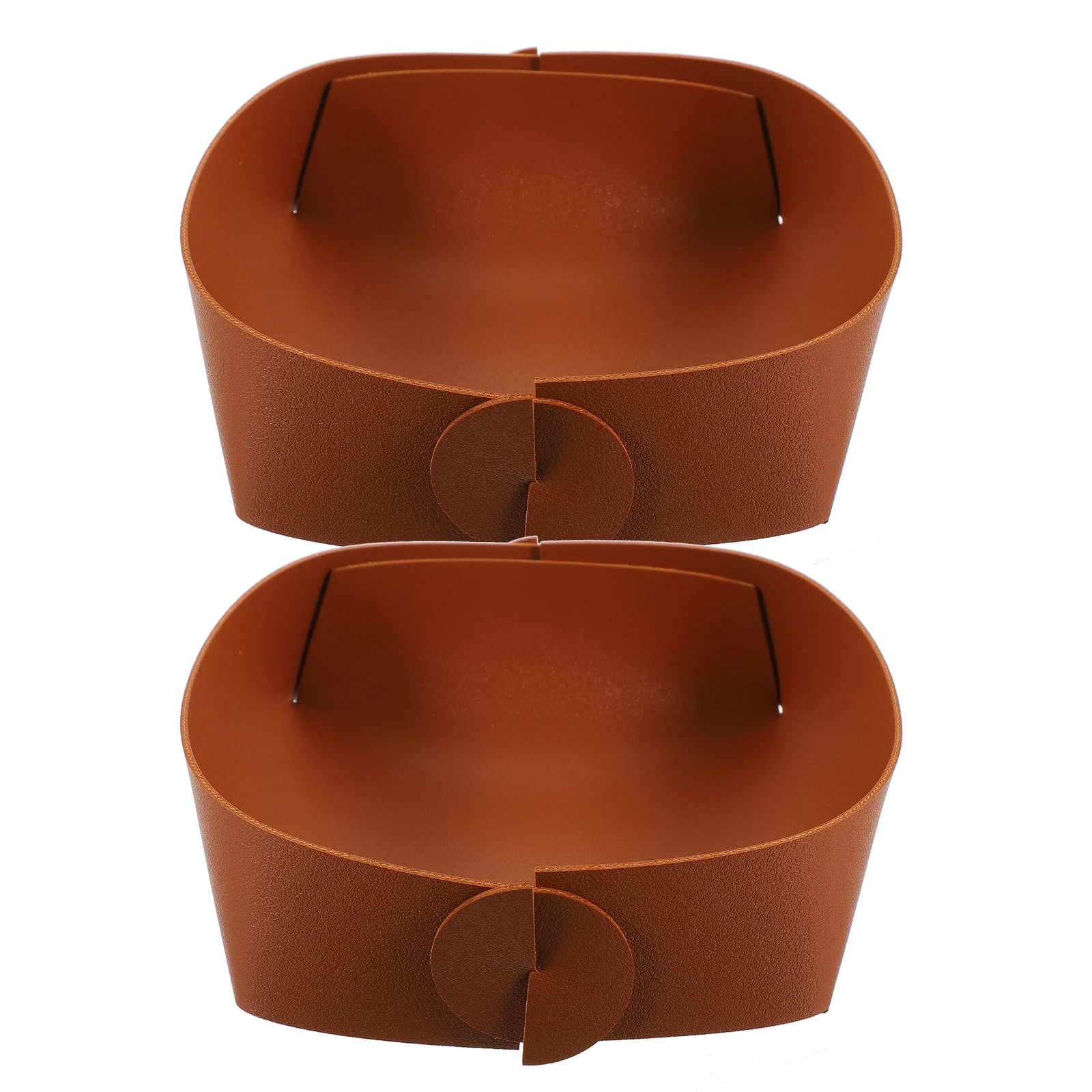 

2 Pcs Storage Box Brown Small Desk Organizer Tray Key Holder Tabletop Decor Desktop Storage Dish Entryway Pen Holder