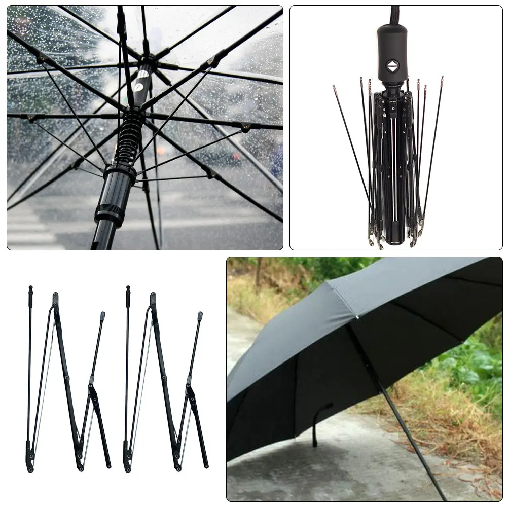

2 set 2 Sets Umbrella Repair Parts Ribs Accessories Folding Replacement Durable Corrosion Resistant Easy Use Travel Black
