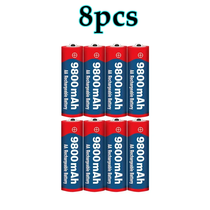 New 1.5V AA 9800 MAh+1.5V AAA 8800 MAh Alkaline1.5V Rechargeable Battery for Clock Toys Camera Battery