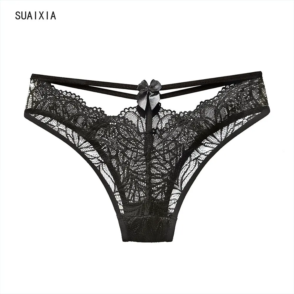 French Sexy Transparent Lace Underpants Women's Hollow Out Comfortable Half Wrapped Hip Triangle Pants