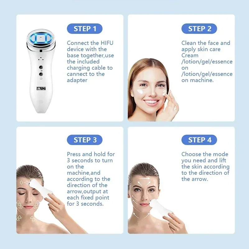 Mini instrumento de belleza Facial HIFU, Micro máquina de belleza antiarrugas para estiramiento de la piel, cuidado de la piel, dispositivo antiarrugas para estiramiento Facial