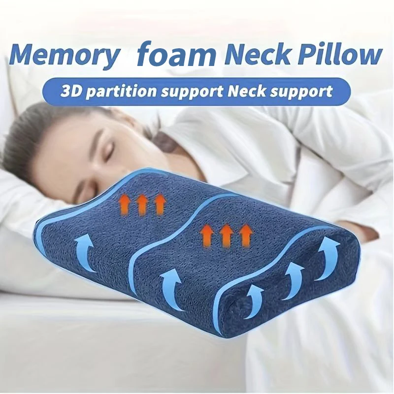 1pc Memory Foam Neck Pillow with 3D Contour Support - Removable Cover, Ideal for  Shoulder Relaxation, Perfect for Bedroom