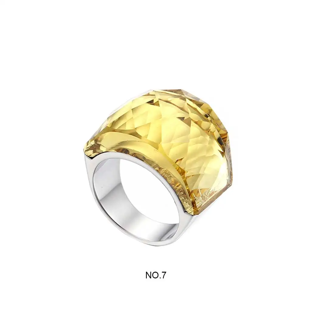 Ring Portable Anti-corrosive Fashionable Colorful Replacement Round Glass Surface Electroplate Men Women Rings