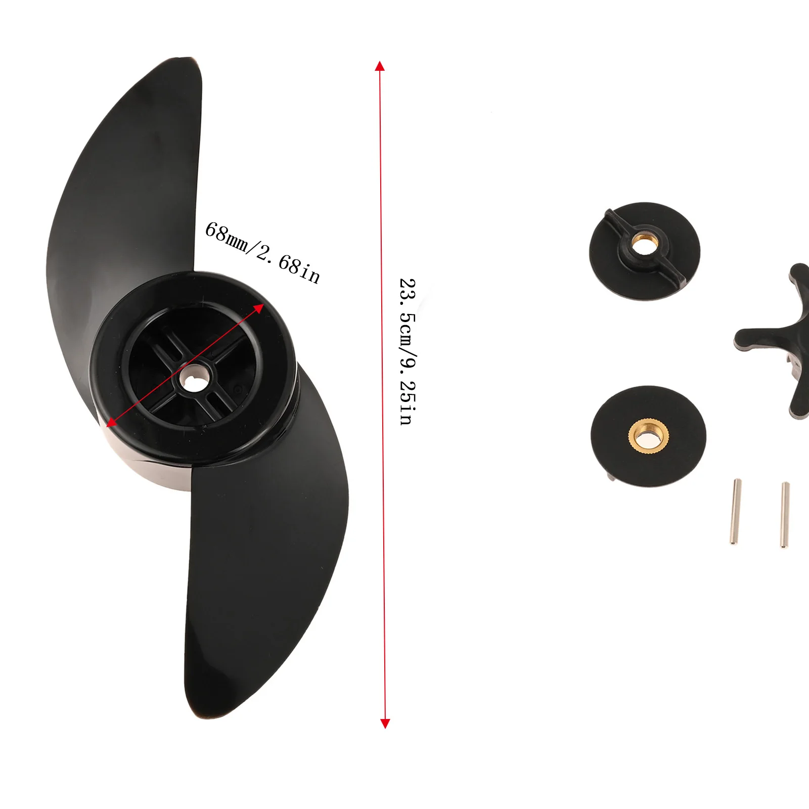 Plastic 2-Blade Propeller Electric Outboard Motor Prop for Boat Kayak Canoe Fishing Raft Dinghy for 28lb, 30lb and 34lb Motors