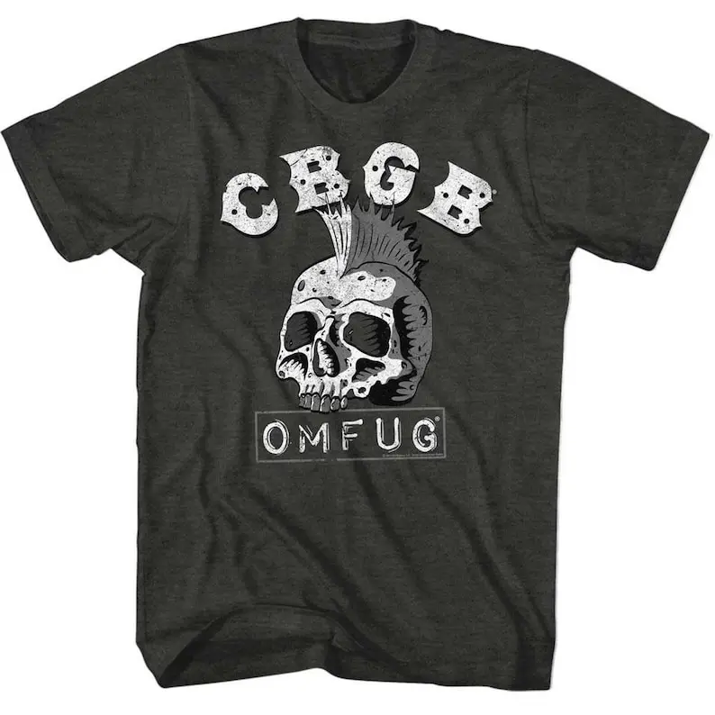 CBGB Dead Mohawk Black Heather Adult T-Shirt