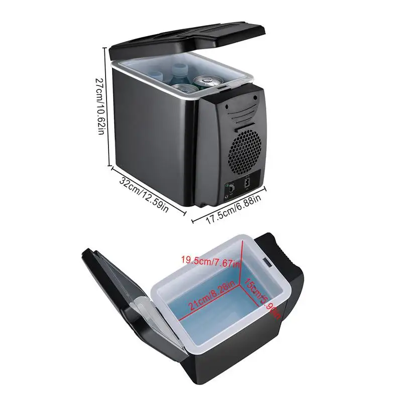 6 Liter Car Mini Refrigerator Lightweight Dual-Use Insulated Cooler Box Container Semiconductor Car Refrigerator Ice Box