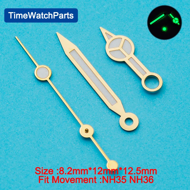 NH35 Watch Accessories Watch Pointer  NH35 NH36 Hands Green Super Luminous Suitable For NH35 NH36 Movement Watch Parts