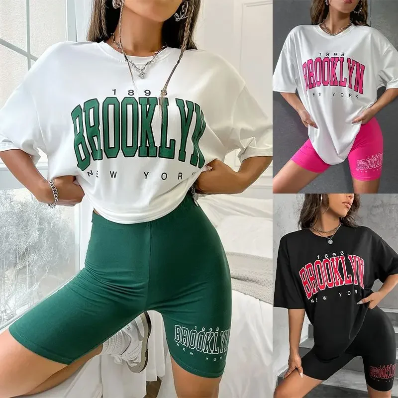 

Vacation Suits Women Two-piece Summer Short Sleeve Tops Shorts Pajama Sets Lingerie Sportswear Loungewear Beach Shorts Sets New