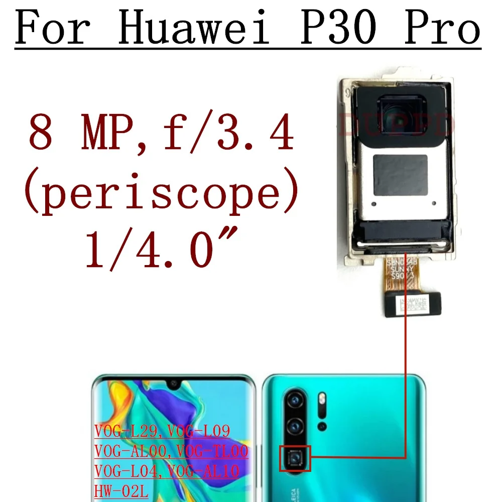 Huawei P30 Pro 용 후면 메인 전면 카메라, 정품 전면 셀카, 후면 카메라 모듈, 플렉스 교체 부품