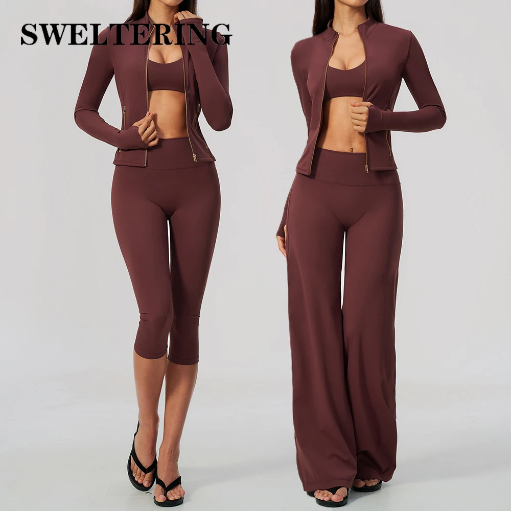 yoga-set-3pcs-women's-tracksuit-workout-outfit-zipper-fitness-long-sleeved-sportswear-gym-clothes-female-sports-bra-yoga-clothes