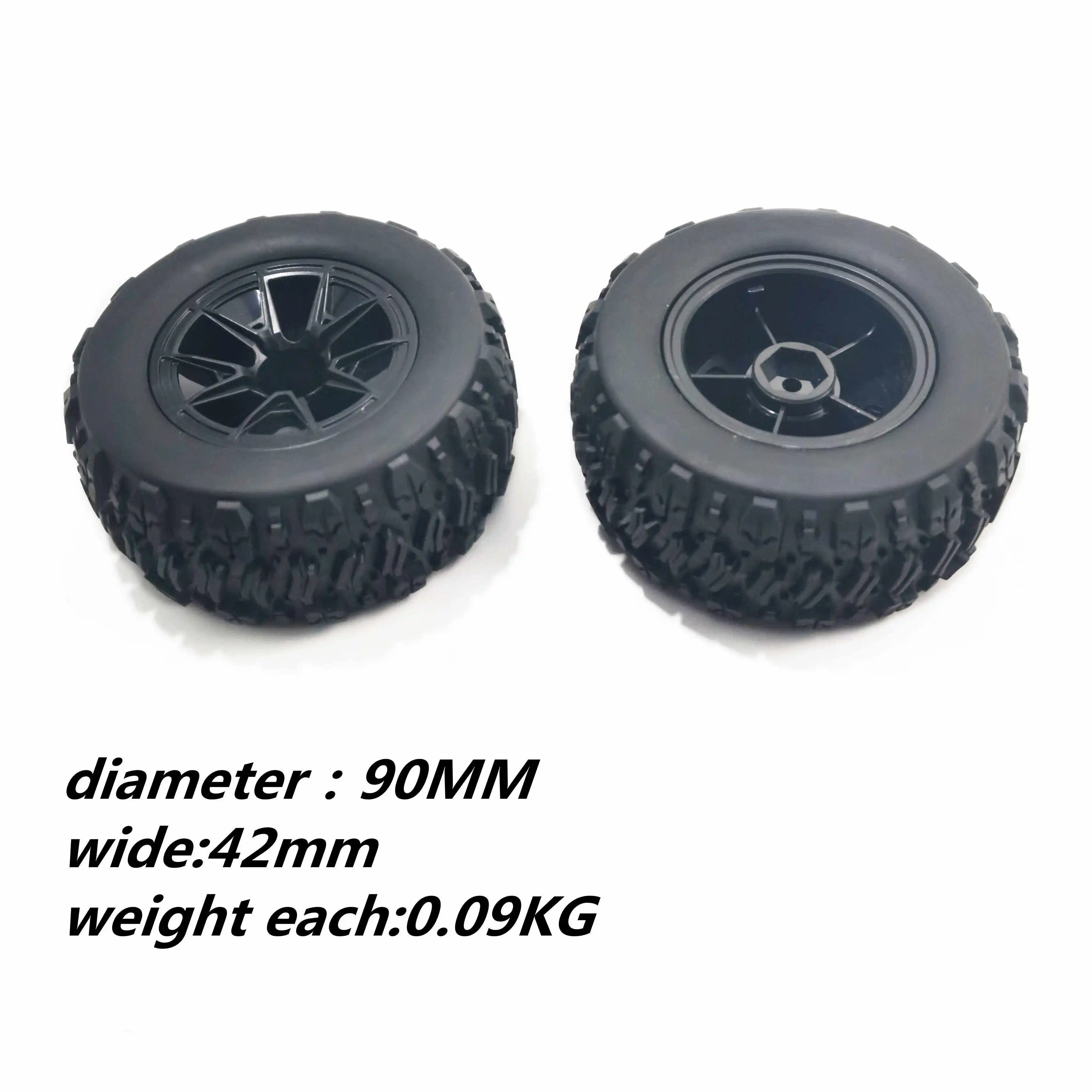 TRAXXAS WLtoys TRX4M 90mm Beadlock Rubber Tires 1/10 RC Monster Truck Wear Resistant Upgrade High Grip Deep Tread All Terrain
