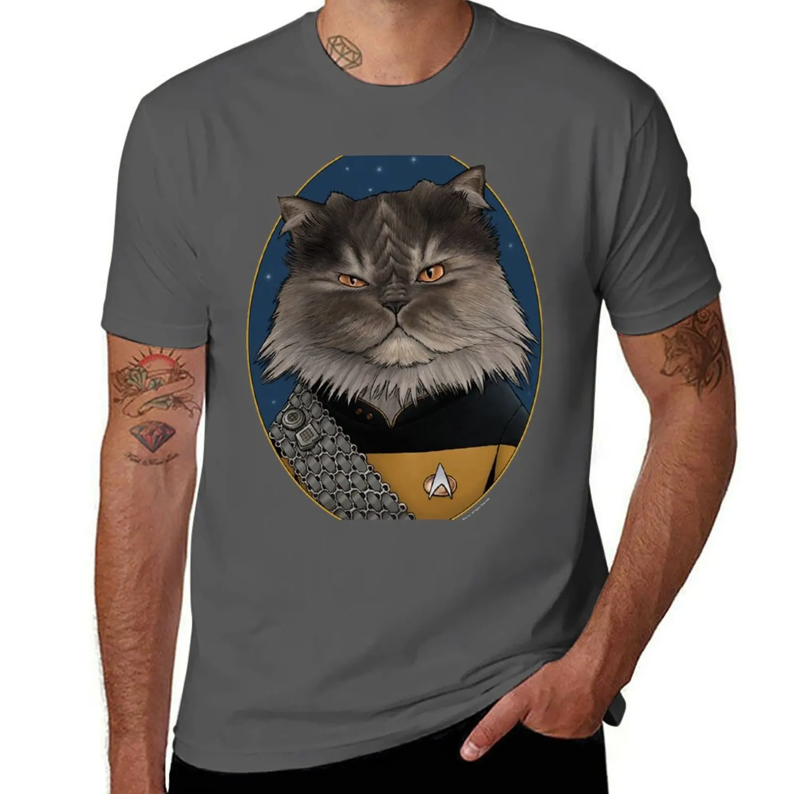 

Star Trek Worf Cat Formation T-Shirt Work Wear Short Sleeve T-Shirt