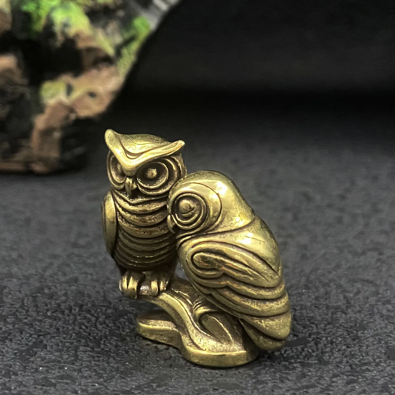 1/2 piece owl brass figurines solid ornaments home desktop office bookshelf decoration view 5