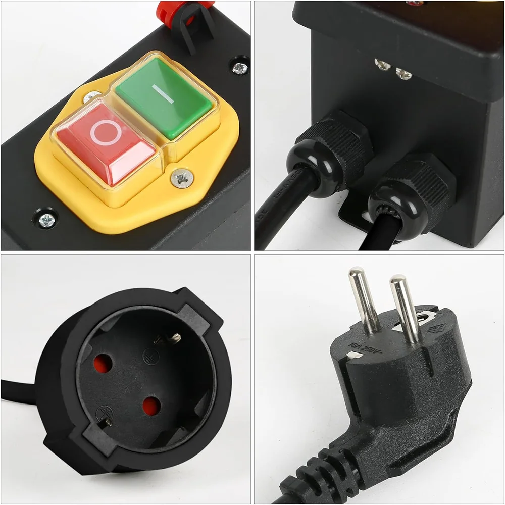 Off-On Red Cover Emergency Stop Push Button Switch 16A Power-Off/Undervoltage Protection Electromagnetic Start Switch
