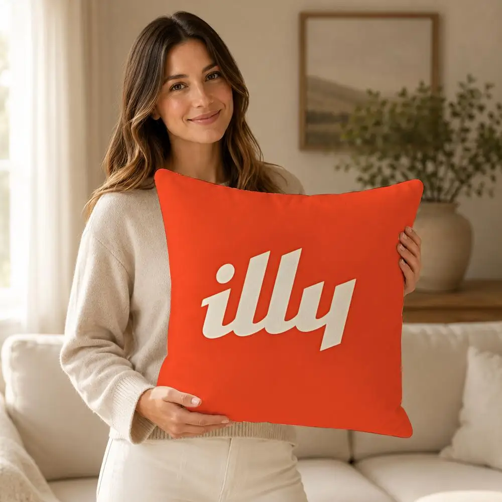 Coffee I-Illy Cushion Cover Soft Short Plush Skin-Friendly Cushion Case for Multi-Scene Use view 2
