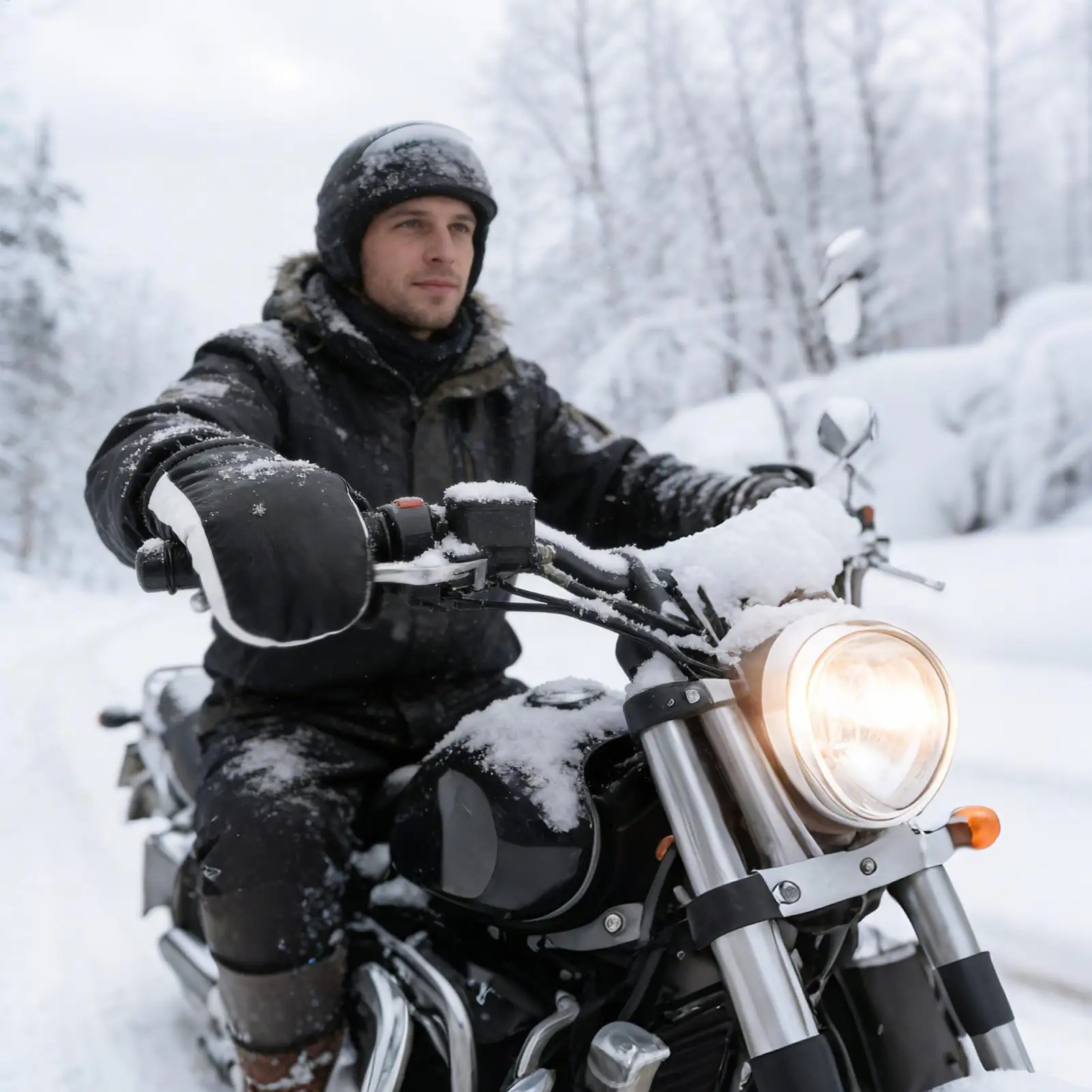 

Handlebar Mitts Windproof PU Leather Hand Warmers Motorcycle Warm Gloves Winter Hand Warmers For Men Women Winter Cold Weather