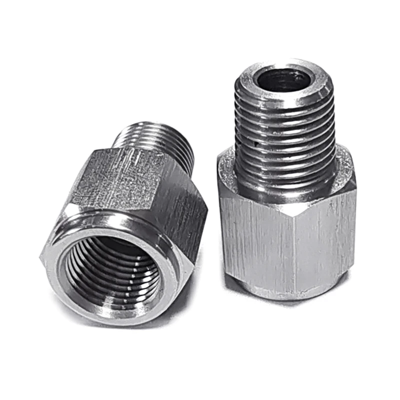 Stainless Steel Oil Pressure Instrument Adapter Connector 1/8NPT To M10x1.0