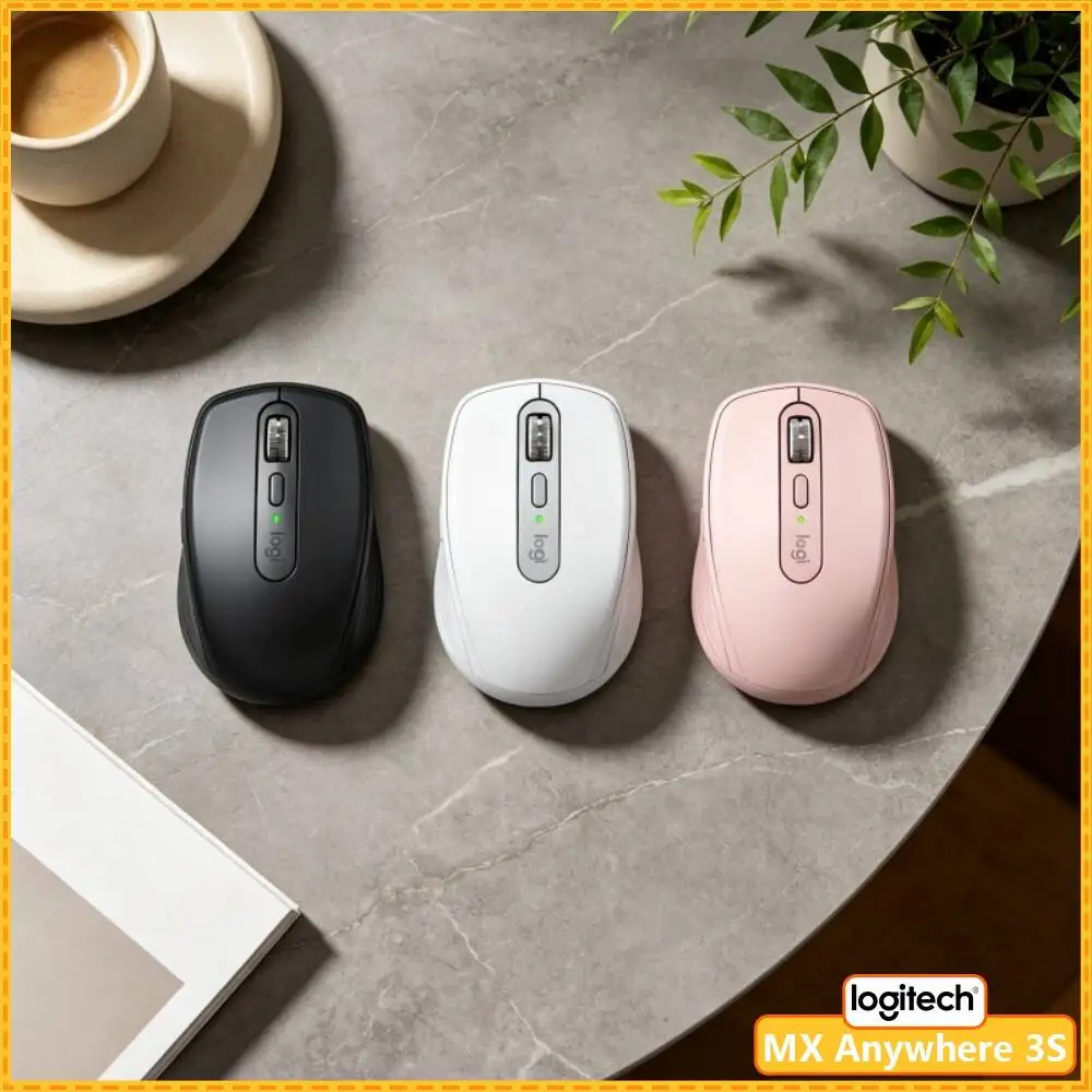 High-Precision MX Anywhere 3S - 8K DPI, USB-C Quick Charge, Silent Click, Ideal for Watch Material Research & Outdoor Desk