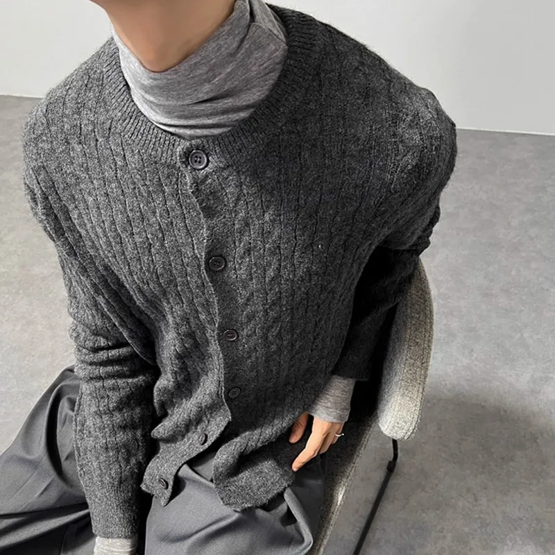 

Loose Fit Knitted Wool Blend Cardigan Sweater Lazy Sle Big Size 250 Pou Autumn Winter Outerwear for Men And Women