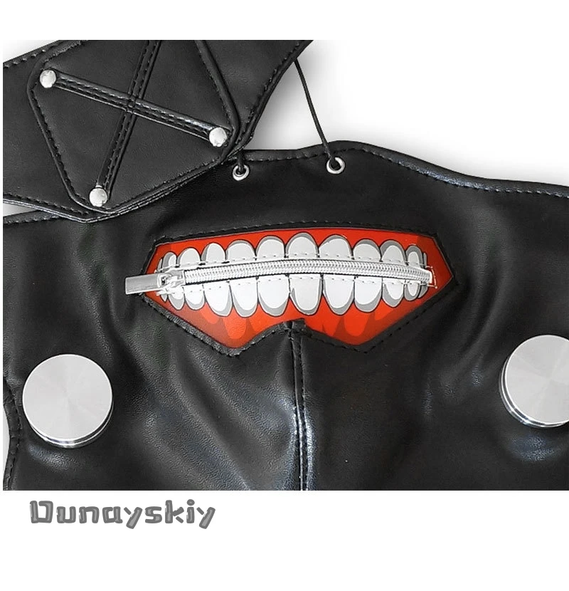 Kaneki Ken Cosplay Mask – Zipper Mouth Kakugan Eye   Mask for Anime Conventions kids or adult