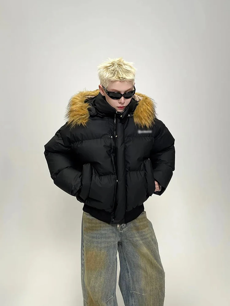 الشتاء بولي Leather الجلود الدافئة سترات الإناث Y2K الكورية سميكة فروي المحاصيل مقنعين معاطف فضفاضة Preppy سترة منفوخة سستة رقيق أسفل معطف