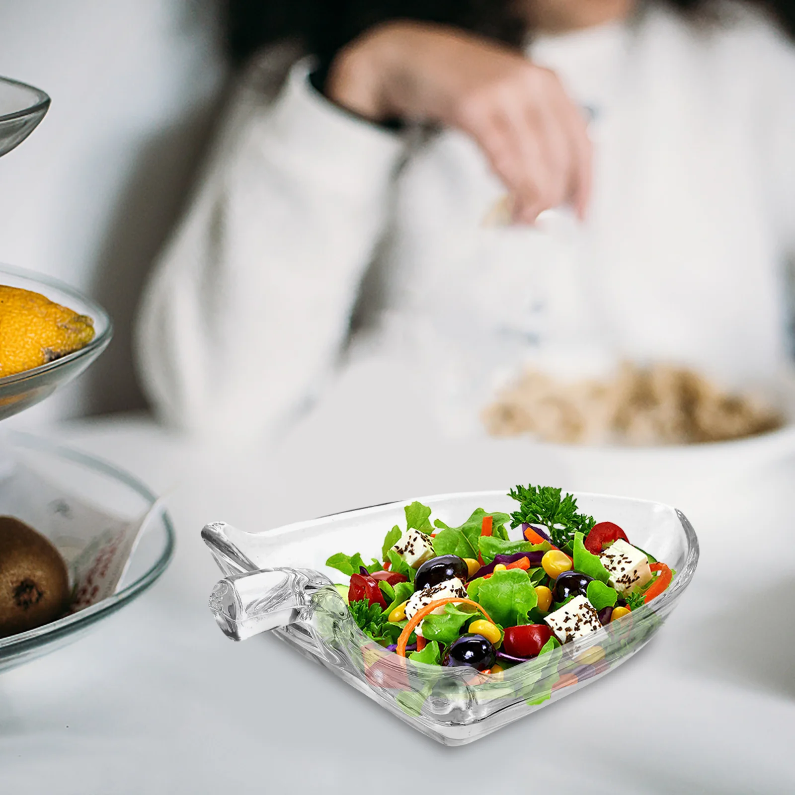 120 مللي وعاء للسلطة الزجاجي الإبداعية واضح خلط السلطانية صينية للفاكهة الحديثة تخدم الحلويات وجبات خفيفة أطباق سلطة الحفلات المطبخ يجب أن يكون لديك #4