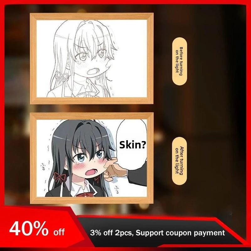 

23 см/9,06 дюйма 3D аниме фигурка световая картина Юкиносита Юкино фоторамка светодиодные ночные настольные лампы для спальни декоративные праздничные подарки