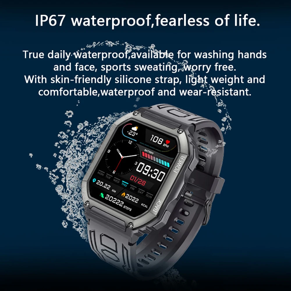 SENBONO C20s 2022 Jam Tangan Pintar Pria Jam Tangan Olahraga Luar Ruangan Tahan Air Panggilan Jam Tangan Pintar Pria Wanita Baterai Besar untuk Xiaomi IOS Android