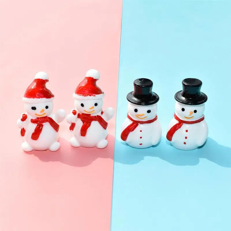 20pcs Christmas Miniature Snowman Resin Snowman Ornaments DIY Snowman Craft Mini Christmas Santa Snowman Miniature Figurine