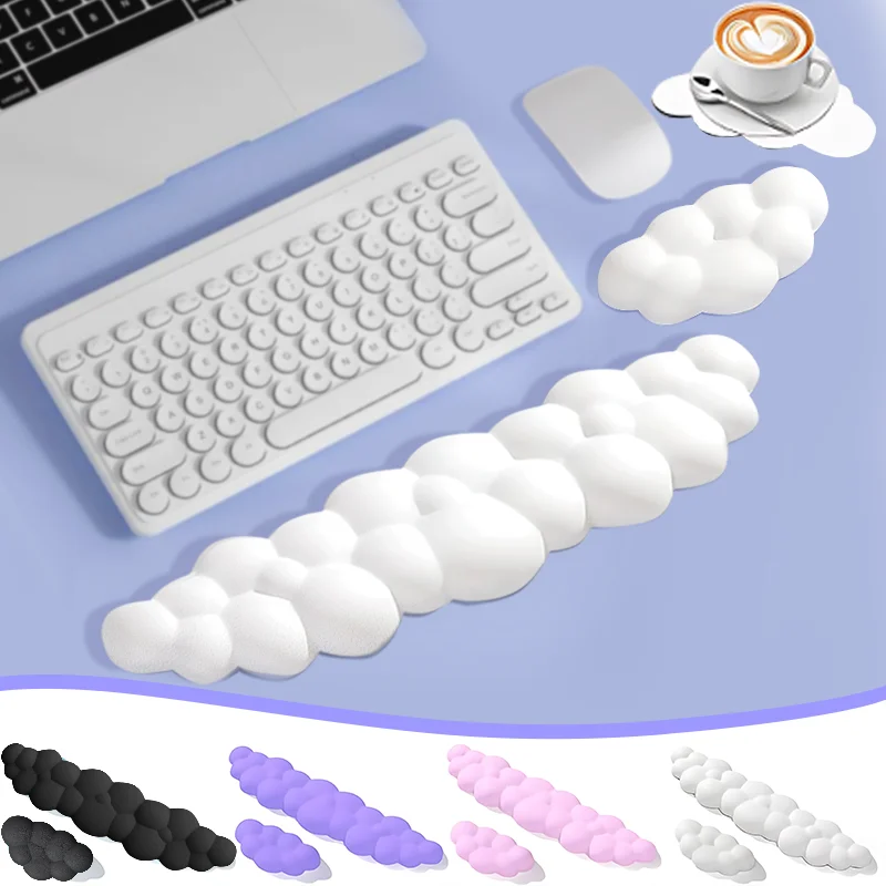 Cloud Shape Wrist Rest Pad Anti-Slip Desk Mat Memory Foam Palm Rest Ergonomic Mouse Pad Typing Wrist Rest Office Accessories