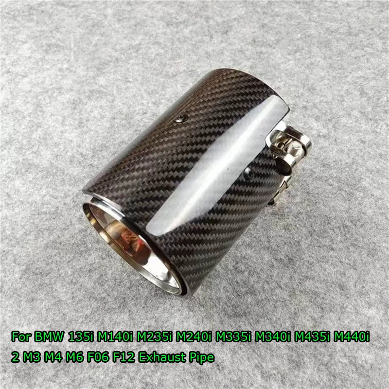 1 Pc Silver Carbon Fiber M Performance Exhaust Pipe For BMW 135i M140i M235i M240i M335i M340i M435i M440i M2 M3 M4 M6 F06 F12