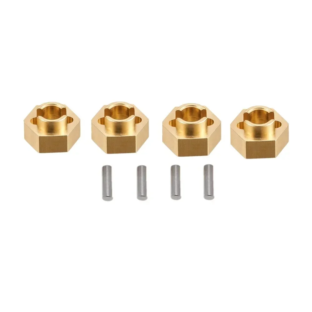 4Pcs Heavy Duty Brass Wheel Hex Adapter Balance Weight for AXIAL SCX24 90081 Upgrades 1/24 RC Crawler Car Parts