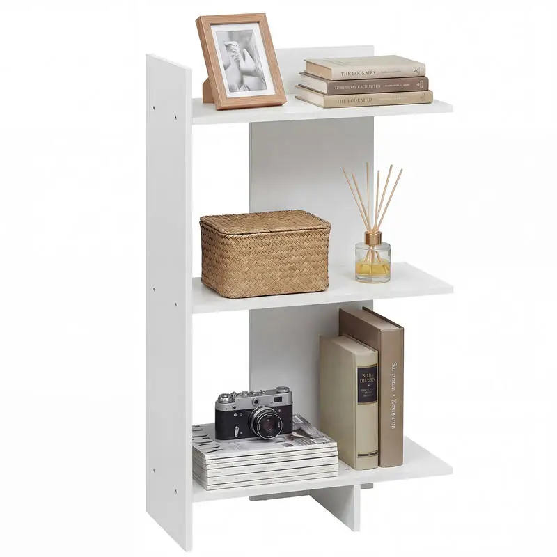 3 Tier Wooden Bookshelf With Anti-Tipping Kit, Sturdy Open Storage Rack For Living Room Bedroom Office, White Finish, Easy Assembly Home Organizer