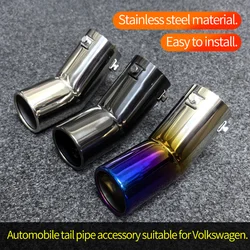 Universal Car Exhaust Muffler Tip Round Stainless Steel Car Tail Rear Chrome Round Exhaust Pipe Tail Muffler Tip TailPipe