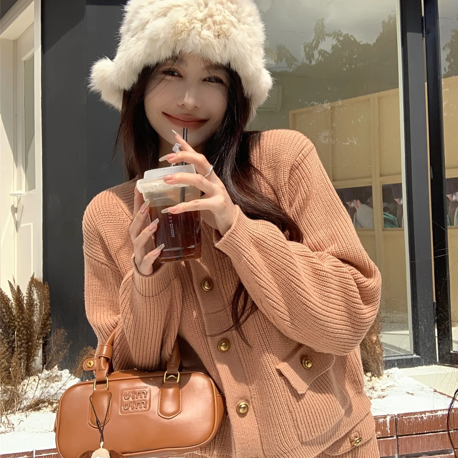 

Вязаный свитер и юбка-трапеция для женщин, комплект из Thiened из шерстяного материала Sve Regular Sle, зимняя коллекция